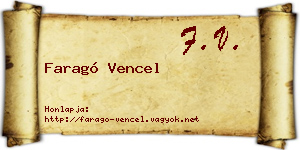 Faragó Vencel névjegykártya